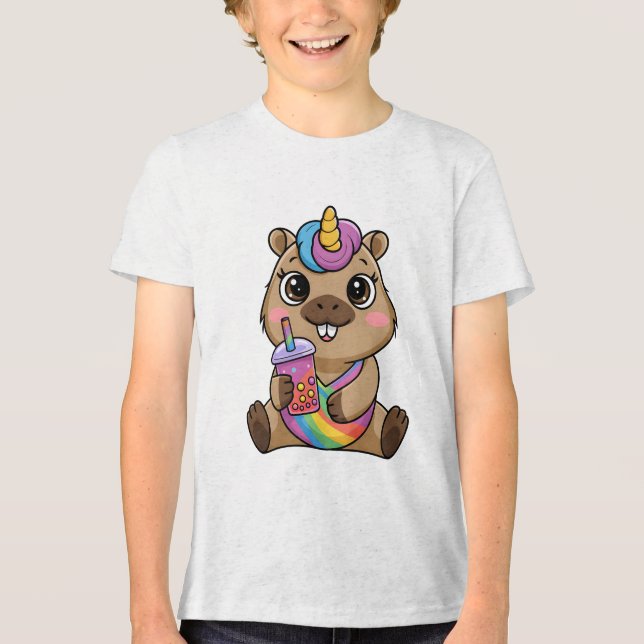Capybara Einhorn Float Genussvoll Bubble Tee einzi (Vorderseite)