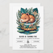 Capybara Einladung zum Geburtstag (Vorne/Hinten)