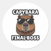 Capybara-Endboss-Kunstaufkleber Runder Aufkleber (Vorderseite)