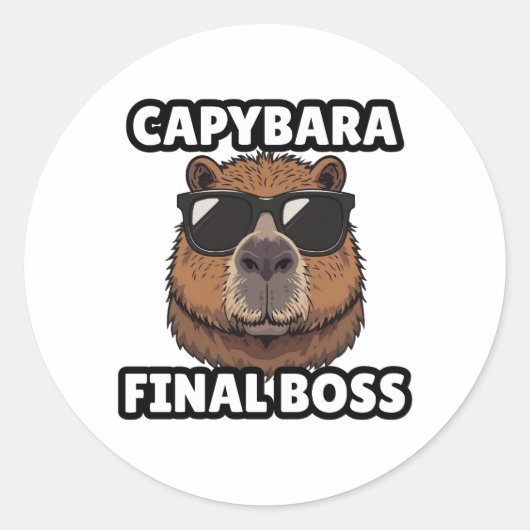 Capybara-Endboss-Kunstaufkleber Runder Aufkleber (Vorderseite)