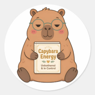 Capybara-Energie Unbothered-Brille Aufkleber