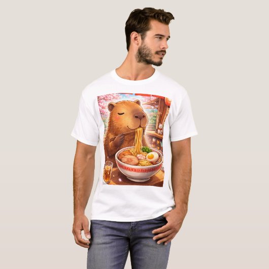 Capybara enjoying Ramen T-Shirt (Vorne ganz)