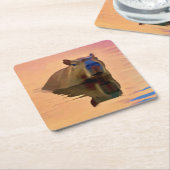 Capybara Entdeckungsreise nach Capybara Rechteckiger Pappuntersetzer (angewinkelt)