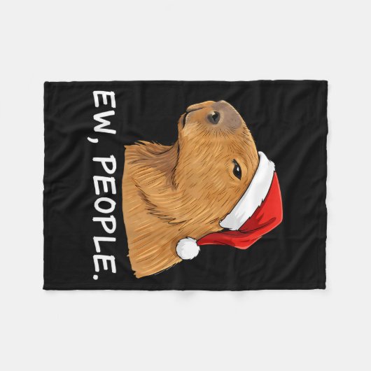 Capybara Ew People Christmas Funny Sarcastic Humor Fleecedecke (Vorderseite (Horizontal))