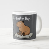 Capybara Fatigué Humour I'd Rather Nap et Horloge  Jumbo-Tasse (Vorderseite Rechts)