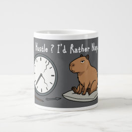 Capybara Fatigué Humour I'd Rather Nap et Horloge  Jumbo-Tasse