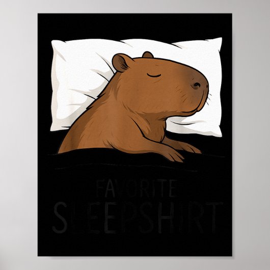 Capybara Favorite Sleepshirt Sleeng Pajamas Boys G Poster (Vorne)