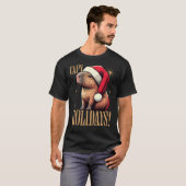 Capybara - Festliche Capybara mit Weihnachtsmannmü T-Shirt (Vorne ganz)