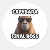 Capybara Final Boss Funny Sticker (Vorderseite)