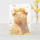 Capybara Floral Crown Karte (Gelbe Blume)