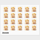Capybara Floral Crown Quadratischer Aufkleber (Blatt)