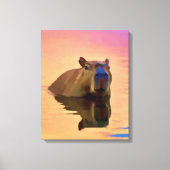 Capybara Friedlich Leinwanddruck (Vorderseite)