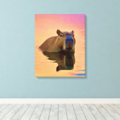Capybara Friedlich Leinwanddruck (Insitu (Holzboden))