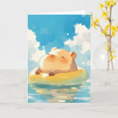 Capybara Friedlich Retreat Karte (Gelbe Blume)