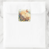 Capybara Friedliches Nickerchen Quadratischer Aufkleber (Tasche)