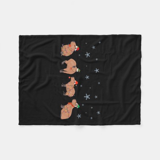 Capybara Frohe Weihnachten Capybaras Lover Funny C Fleecedecke (Vorderseite (Horizontal))