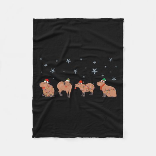 Capybara Frohe Weihnachten Capybaras Lover Funny C Fleecedecke (Vorderseite)