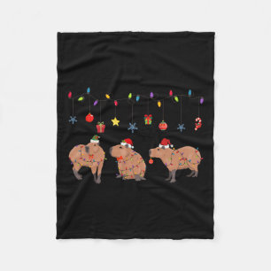 Capybara Frohe Weihnachten Capybaras Lover Funny C Fleecedecke