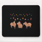 Capybara Frohe Weihnachten Capybaras Lover Funny C Mousepad (Vorne)