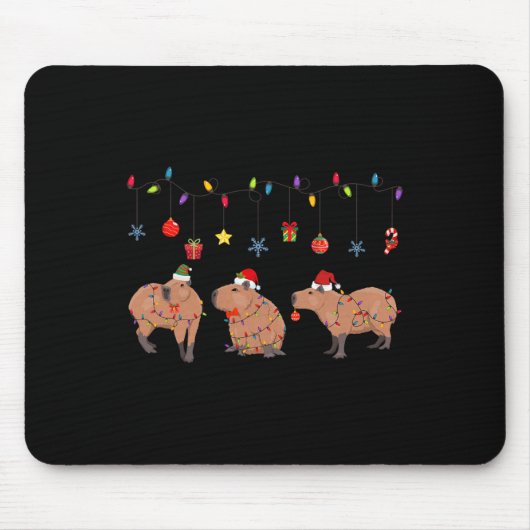 Capybara Frohe Weihnachten Capybaras Lover Funny C Mousepad (Vorne)