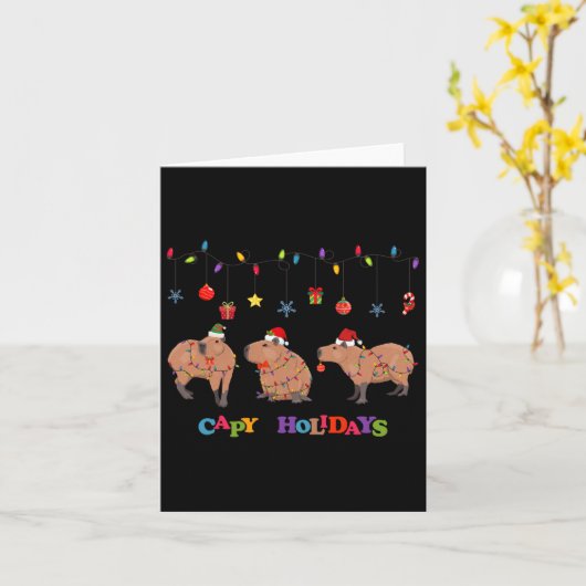 Capybara Frohe Weihnachten Karte (Gelbe Blume)