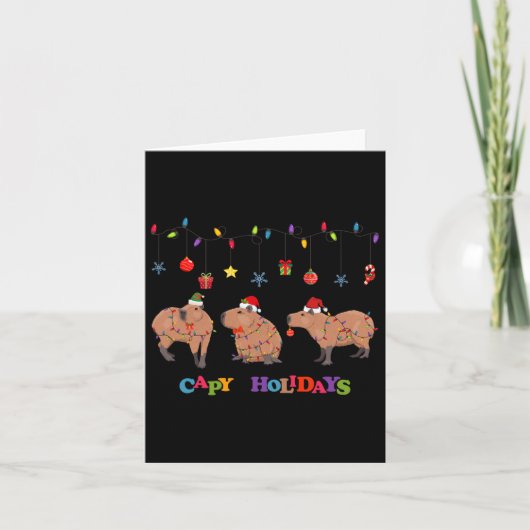 Capybara Frohe Weihnachten Karte (Vorderseite)
