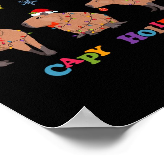 Capybara Frohe Weihnachten Poster (Ecke)