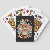 Capybara Froher erster Schultag Spielkarten (Rückseite)