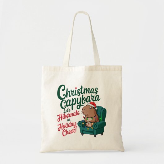 Capybara Funny Christmas Bag Tragetasche (Vorne)