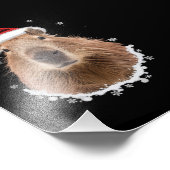 Capybara Funny Christmas Fotodruck (Ecke)