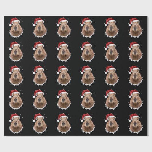 Capybara Funny Christmas Geschenkpapier (Flach)