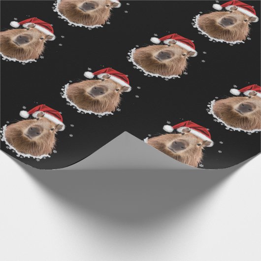 Capybara Funny Christmas Geschenkpapier (Ecke)