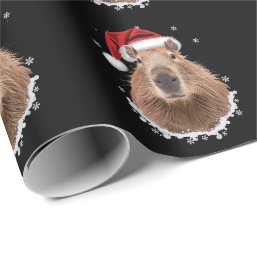 Capybara Funny Christmas Geschenkpapier (Rolleneckpunkt)