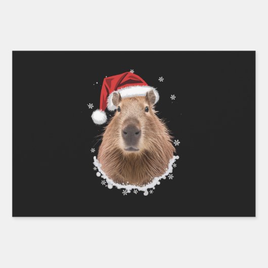Capybara Funny Christmas Geschenkpapier Set (Vorderseite)