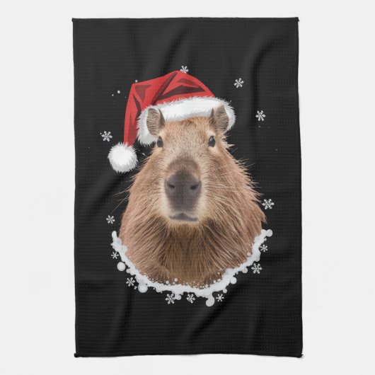 Capybara Funny Christmas Geschirrtuch (Vertikal)