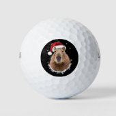 Capybara Funny Christmas Golfball (Vorderseite)