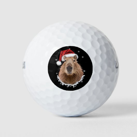 Capybara Funny Christmas Golfball (Vorderseite)