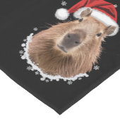Capybara Funny Christmas Kurzer Tischläufer (Ecke)