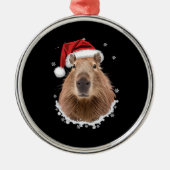 Capybara Funny Christmas Ornament Aus Metall (Vorne)