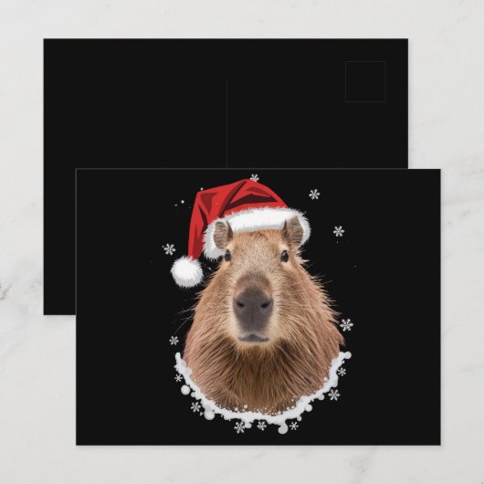 Capybara Funny Christmas Postkarte (Vorne/Hinten)