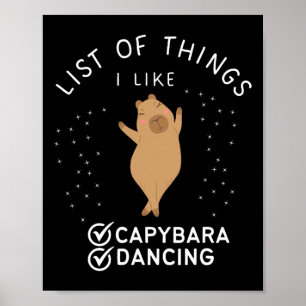 Capybara Funny Dance Lover Capybara Grafischer Tan Poster