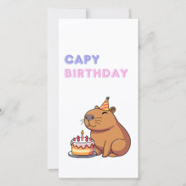 Capybara Funny Happy Birthday Card