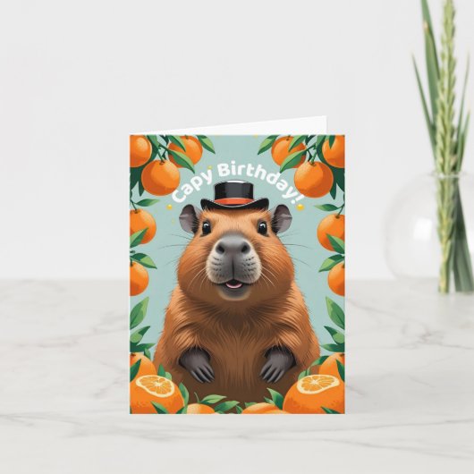 Capybara Funny Happy Birthday Card Karte (Vorderseite)