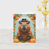 Capybara Funny Happy Birthday Card Karte (Gelbe Blume)