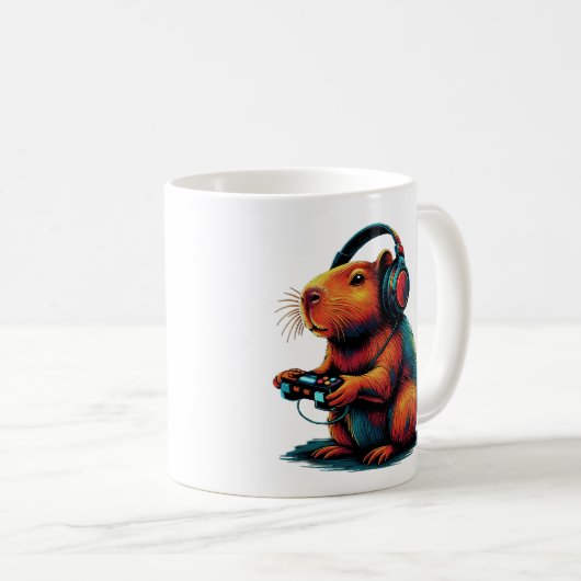 Capybara Funny Video Games Capybara Kaffeetasse (VorderseiteRechts)