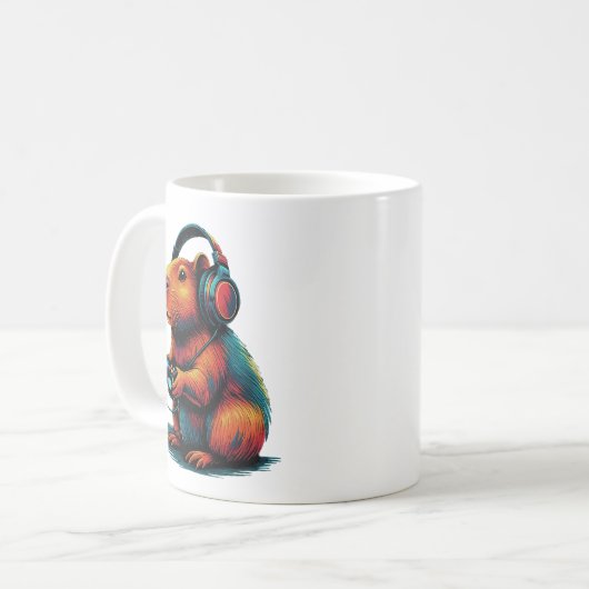 Capybara Funny Video Games Capybara Kaffeetasse (Vorderseite Links)
