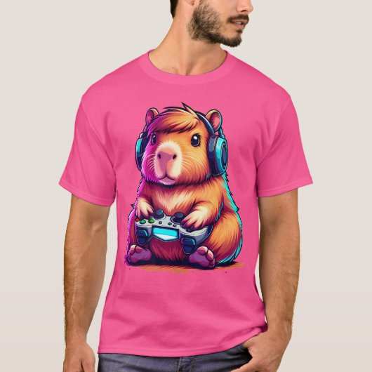 Capybara Funny Video Games Capybara T-Shirt (Vorderseite)