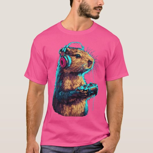 Capybara Funny Video Games Capybara T-Shirt (Vorderseite)