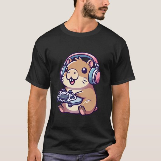 Capybara Funny Video Games Gaming T-Shirt (Vorderseite)
