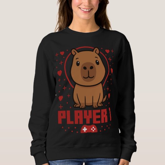 Capybara Gamer Couple Capybara Retro Pixel Arcade Sweatshirt (Vorderseite)
